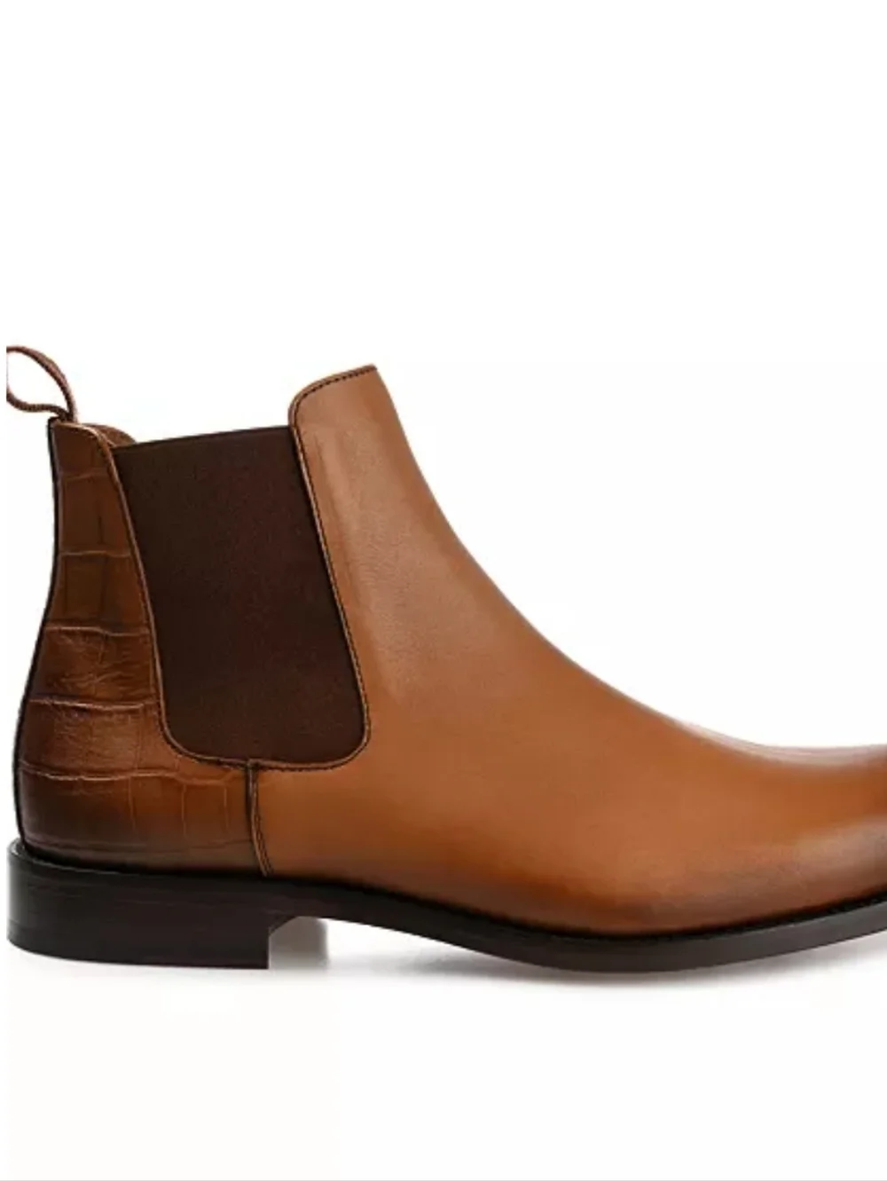Taft Men's Hiro Leather & Embossed Croc Details Chelsea Boots - Size 42 (9)